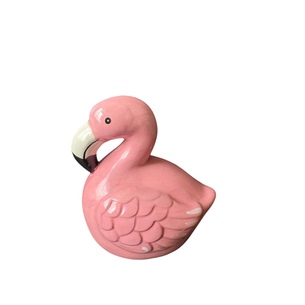 Pink‎ Flamingo Ceramic Sponge Holder Kitchen Sink Caddy Planter Dish Decor As is